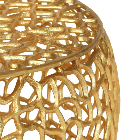 Modern Glam Mesh Coffee Table with Gold Accents and Aluminum Frame HouseOfZazla