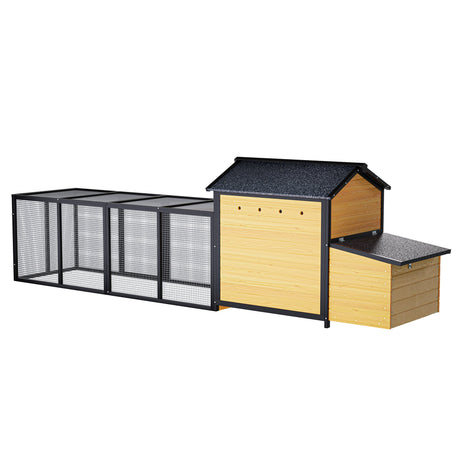 114" Wooden Chicken Coop with Outdoor Run HouseOfZazla