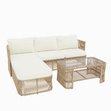 Outdoor PE Rattan Patio Furniture Set with Iron Frame