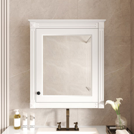 Wall Mounted Bathroom Storage Cabinet With Mirror, Medicine Cabinet With Height Adjustable Shelf HouseOfZazla