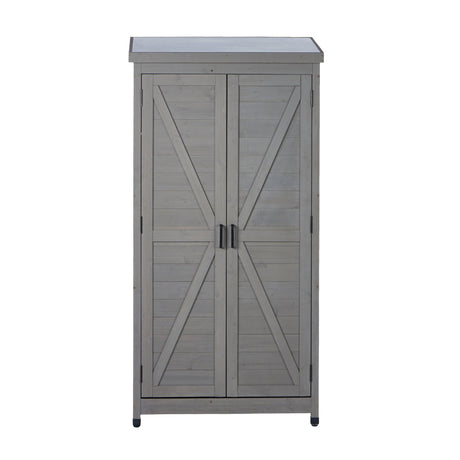 Outdoor Storage Shed With Vertical Tool Cabinet For Backyard HouseOfZazla