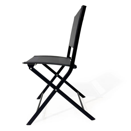 3 Piece Patio Bistro Set, Patio Set Of Foldable Patio Table And Chairs, Outdoor Patio Furniture Sets - Black HouseOfZazla