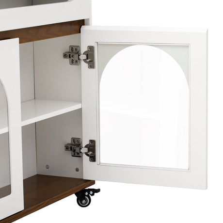 Extendable Dining Table With Folding Top, Rolling Kitchen Island With Drawers And Power Outlet HouseOfZazla