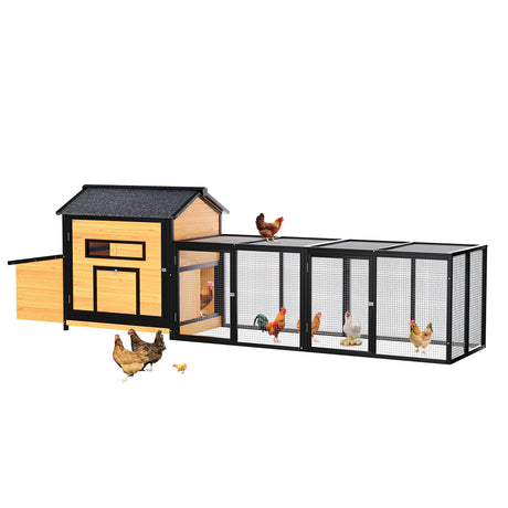 114" Wooden Chicken Coop with Outdoor Run HouseOfZazla