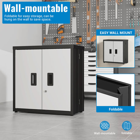 Metal Tool Garage Storage Cabinet with 2 Doors and Lock HouseOfZazla