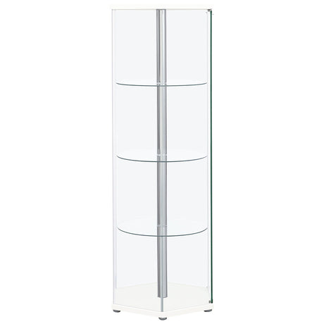Tenley - 4 Shelf Curio Cabinet With Hexagonal Design HouseOfZazla