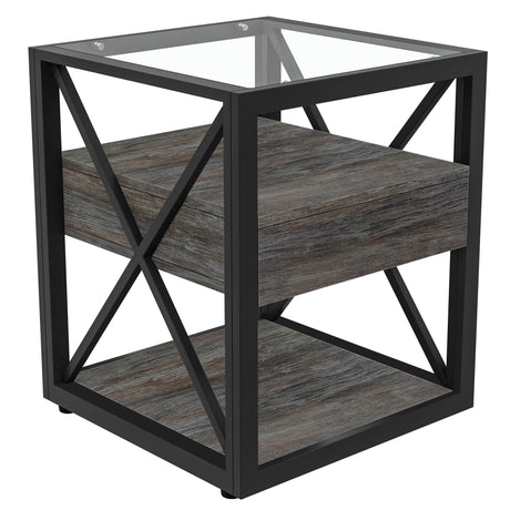 Set of 2 Modern End Tables with Drawer - Nightstands HouseOfZazla