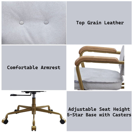 Siecross Top Grain Leather Office Chair HouseOfZazla