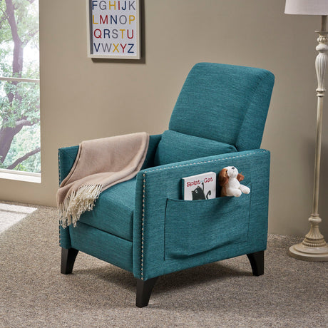 Kiersten Contemporary Fabric Pushback Recliner HouseOfZazla