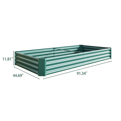 Raised Garden Bed Kit - Metal Raised Bed Garden 7.6x3.7x0.98ft HouseOfZazla