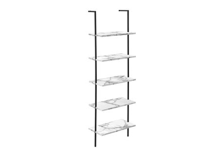 5-Tier Ladder Bookshelf with Marble Look for Office & Home HouseOfZazla