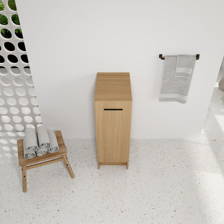 Slim Freestanding Bathroom Storage Cabinet - Light Oak HouseOfZazla