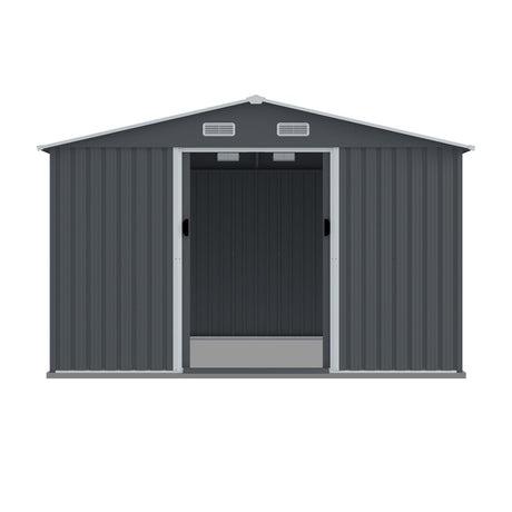Outdoor Storage Shed Large Metal Tool Sheds, Heavy Duty Storage House With Sliding Doors HouseOfZazla
