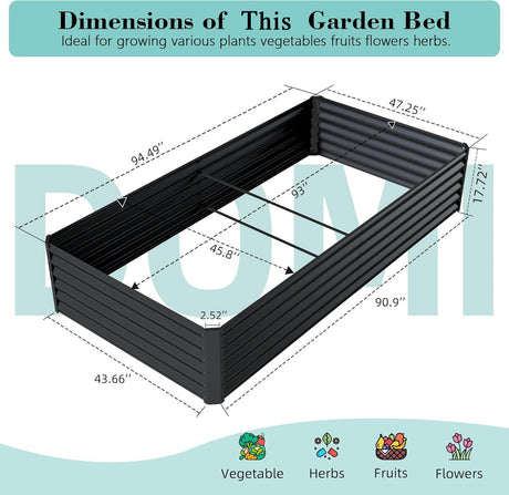 8×4×1.5 ft Galvanized Raised Garden Bed HouseOfZazla