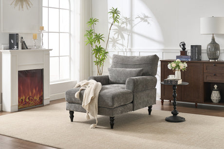 Modern Grey Upholstered Chaise Lounge Sofa Recliner HouseOfZazla