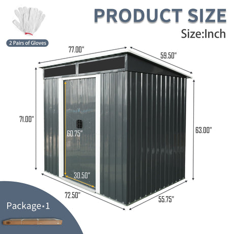 Outdoor Metal Storage Shed And Transparent Plate For Garden, Lawn HouseOfZazla