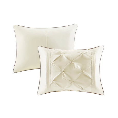 7 Piece Tufted Comforter Set Ivory Queen HouseOfZazla