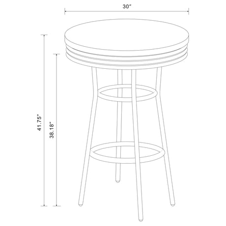 Midge - 3 Piece Round 1950S Bistro Pub Bar Table Set With Upholstery - White HouseOfZazla