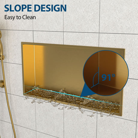 Stainless Steel Shower Niche With Seamless Design For Bathroom Storage HouseOfZazla