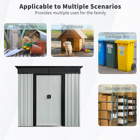 Outdoor Metal Storage Shed With Window And Transparent Plate For Garden, Lawn HouseOfZazla