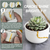1DFAUL Bio Kintsugi Repair Kit Gold Food Safety Repair Your Meaningful Pottery, Dishwasher Safety, Perfect for Beginners, Bring Japanese Art to Your Home 1DFAUL