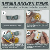 1DFAUL Bio Kintsugi Repair Kit Gold Food Safety Repair Your Meaningful Pottery, Dishwasher Safety, Perfect for Beginners, Bring Japanese Art to Your Home 1DFAUL