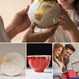 1DFAUL Kintsugi Repair Kit Gold, Gold Glue for Ceramics and Porcelain Repair, Kintsugi Kit Repairs Your Meaningful Ceramics, Suitable Gift for DIY Kintsugi Repair Starters 1DFAUL