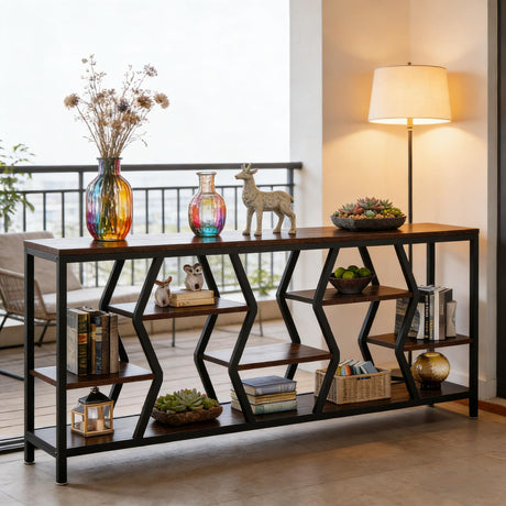Durable Sofa Console Table with Generous Storage HouseOfZazla