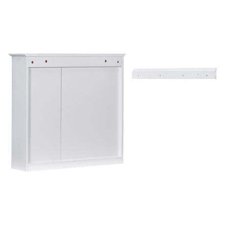Bathroom Vanity With Medicine Cabinet, Royal Mirror Cabinet, Modern Bathroom Storage Cabinet With 2 Soft Closing Doors And 4 Drawers HouseOfZazla