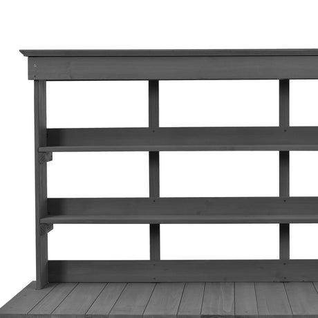 Topmax 66'' Large Outdoor Farmhouse Wooden Potting Bench Table HouseOfZazla