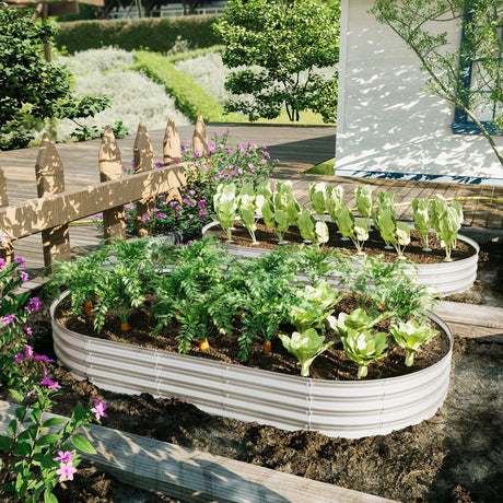 Heavy Duty Galvanized Raised Garden Bed Kit For Vegetables, Flowers & Herbs HouseOfZazla