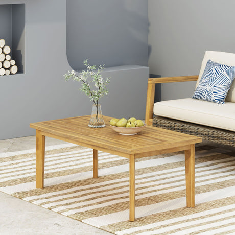 Outdoor Rectangular Coffee Table - Brown HouseOfZazla