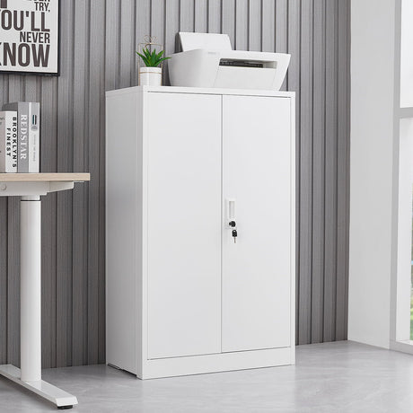 Metal Storage Cabinet With Locking Doors And Adjustable Shelf, Folding Filing Storage Cabinet, Folding Storage Locker Cabinet For Home Office, School, Garage HouseOfZazla