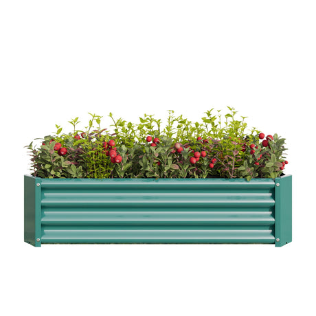 Metal Raised Garden Bed, Rectangle Raised Planter 4×2×1ft HouseOfZazla