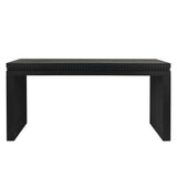 64in Modern Black Wood Console Table – Elegant Entryway Table with Decorative Beaded Trim