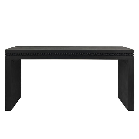 64in Modern Black Wood Console Table – Elegant Entryway Table with Decorative Beaded Trim HouseOfZazla