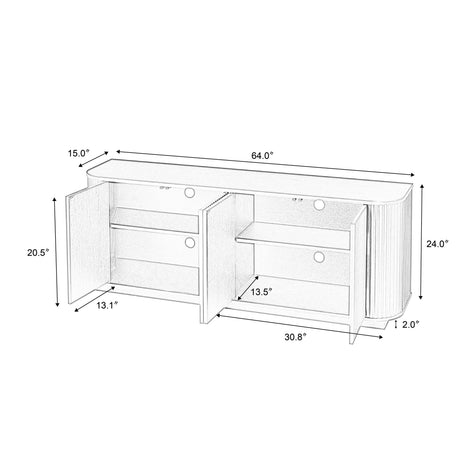 Sideboard Storage Cabinet TV Stand with Wave Pattern HouseOfZazla