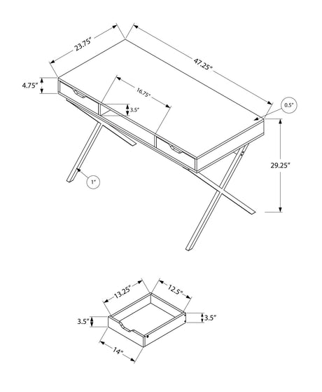 Computer Desk For Home Office, Laptop, Storage Drawers, Contemporary & Modern - Espresso HouseOfZazla