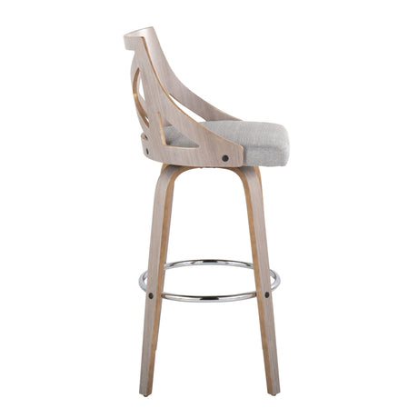 Charlotte - Farmhouse Fixed Height Bar Stool With Round Footrest (Set of 2) HouseOfZazla