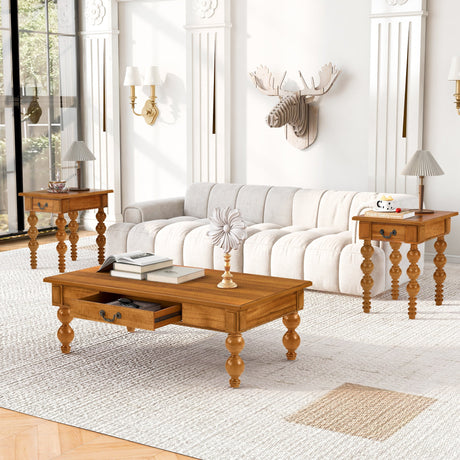 Rectangular Wooden Coffee Table with Storage Drawer HouseOfZazla
