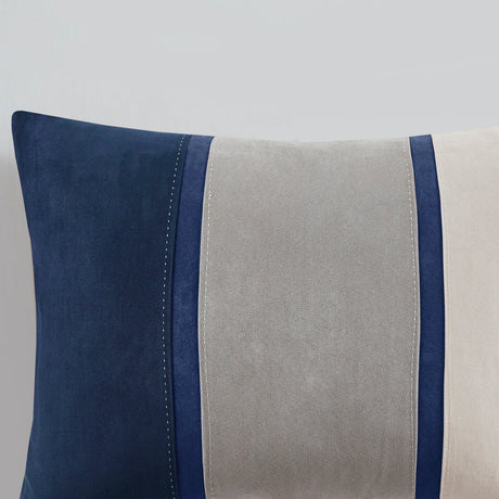 7 Piece Faux Suede Comforter Set Blue Queen HouseOfZazla