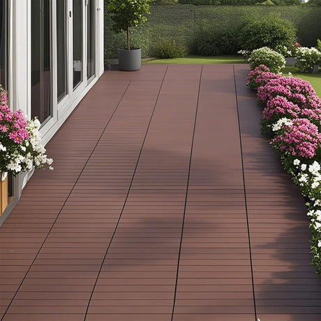 Plastic Interlocking 44 Pack Patio Deck Tiles, Square Waterproof Outdoor All Weather Use HouseOfZazla