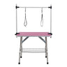 Folding Dog Pet Grooming Table Stainless Steel Frame Rubber Mat On Board With Adjustable Arm And Clamps Pet Dog Cat Grooming Table HouseOfZazla