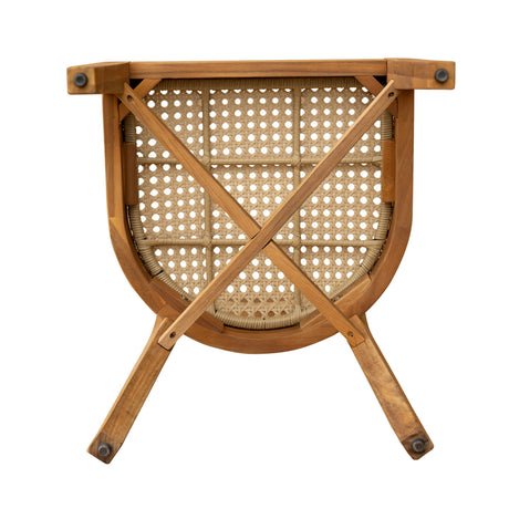Netro Acacia Wood Dining Chair with Light Brown Wicker HouseOfZazla