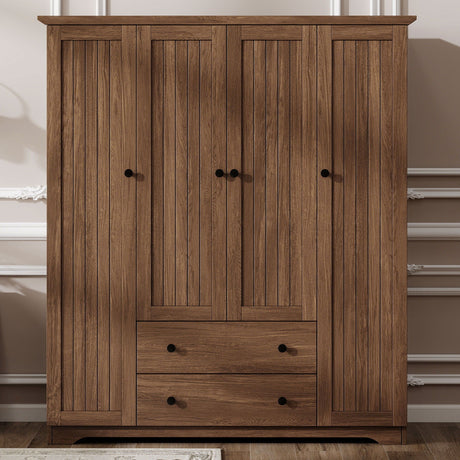 4 Door Wardrobe Armoire With 2 Drawers HouseOfZazla