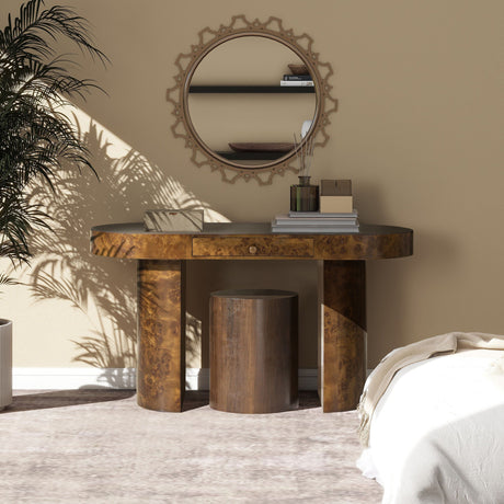 Jesse - Single Drawer Oval Computer Desk HouseOfZazla