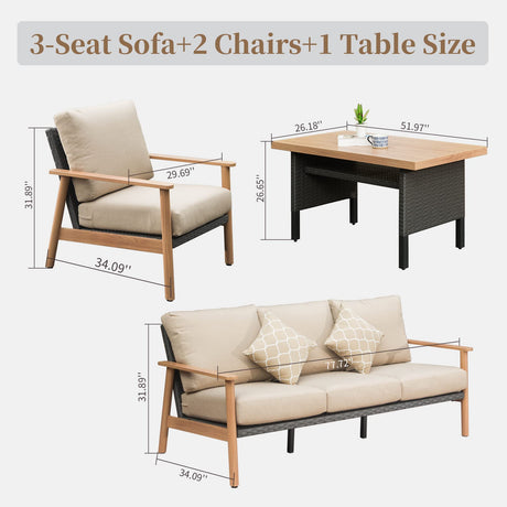 Outdoor Wicker Patio Furniture Sets 4 Pieces HouseOfZazla