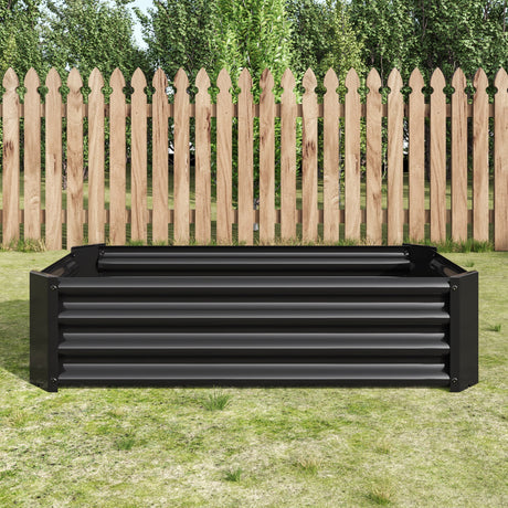 Black 4×2×1ft Metal Raised Garden Bed HouseOfZazla