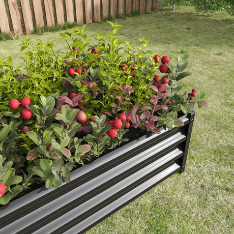 Black 4×2×1ft Metal Raised Garden Bed HouseOfZazla