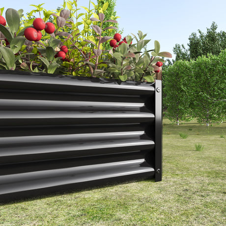 Black 4×2×1ft Metal Raised Garden Bed HouseOfZazla
